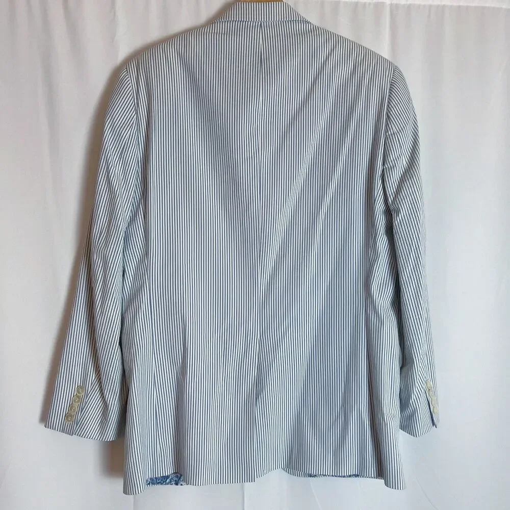 Lauren Ralph Lauren Lexington Blazer Jacket Blue White Striped Men's Size 38R